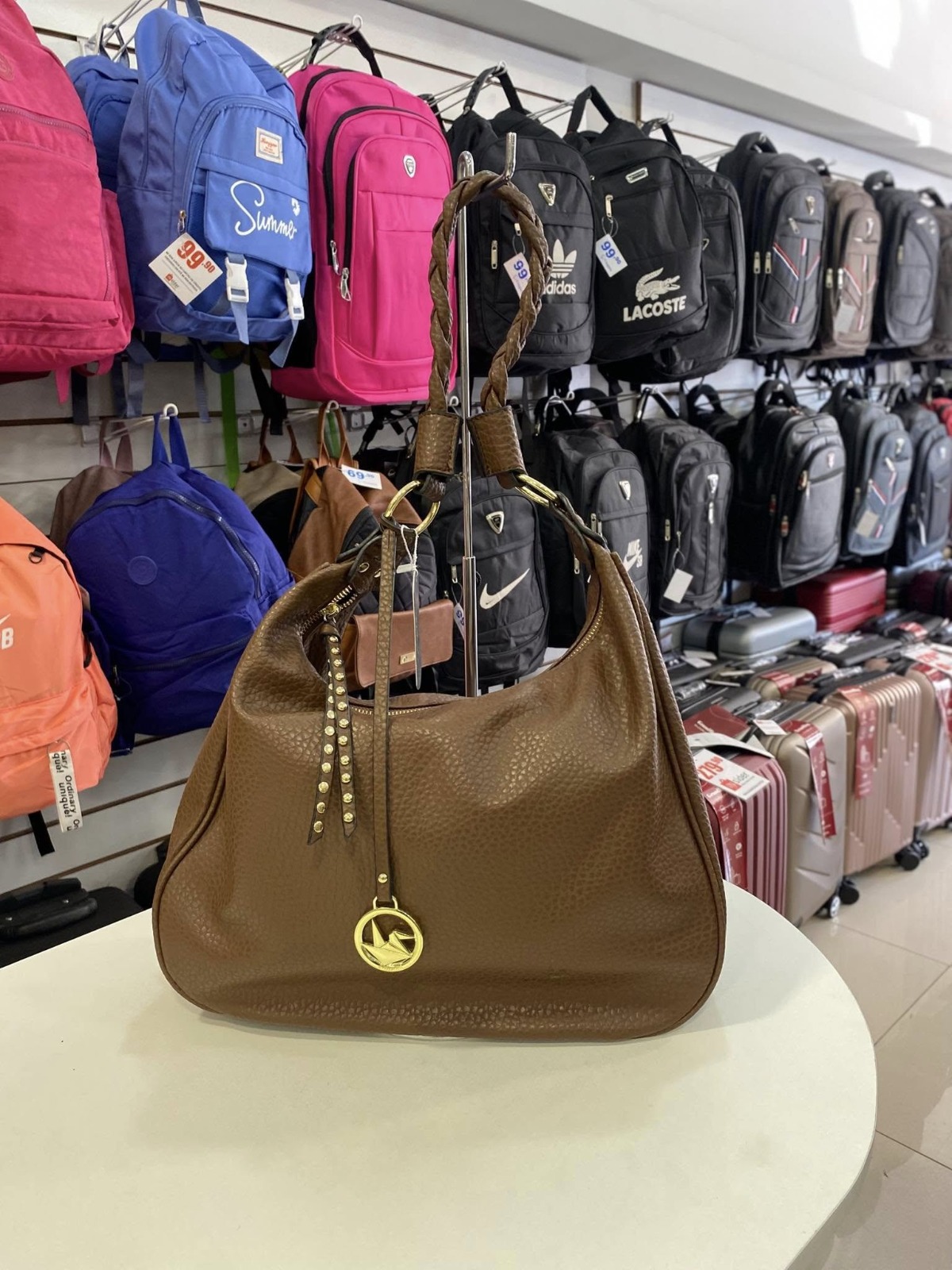 Bolsa grande  couro ecológico marrom